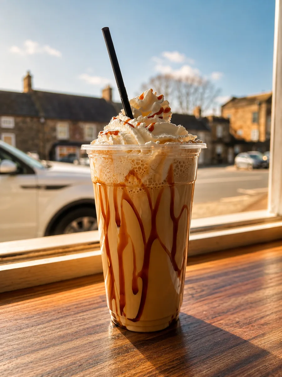 A tall iced milkshake topped with cream at Everyday Cafe